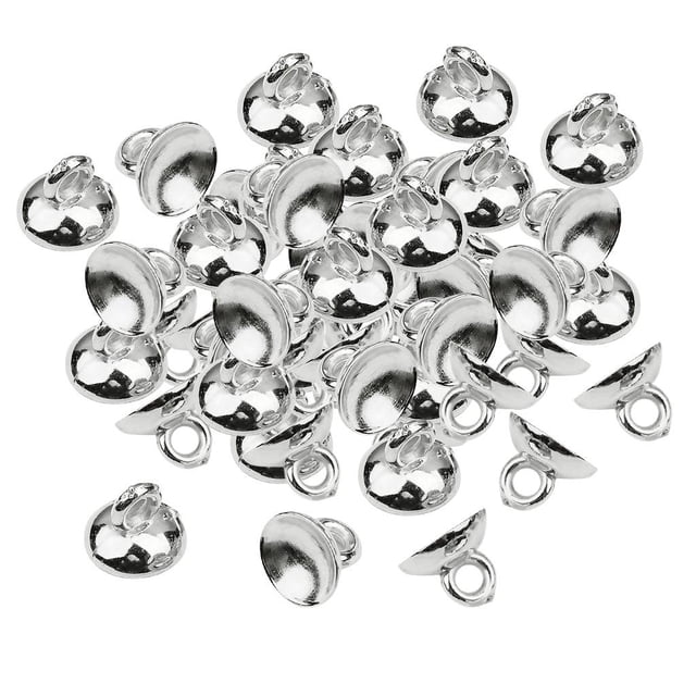 200 Pieces Half Round Bell Shape Beads Cap Pendant End Caps with Loop Jewelry Making Findings