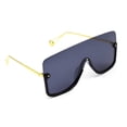 thumbnail image 2 of Women Fashion Sunglasses Oversized Square Gold Shades Black, 2 of 12