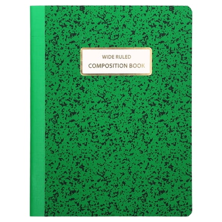 Pen+Gear Wide Ruled Composition Book, 7.5" x 9.75", Green, 80 Sheets