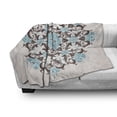 thumbnail image 3 of Brown and Blue Soft Flannel Fleece Blanket, Mandala Inspired Floral Round Antique Ornament Vintage Style, Cozy Plush for Indoor and Outdoor Use, 60" x 80", Brown Umber and Sky Blue, by Ambesonne, 3 of 6