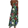 thumbnail image 1 of Robe d'Été pour Femmes Sans Manches à Col en V Imprimée Décontractée Longue Maxi pour Plage Vacances Tenue d'Extérieur, 1 of 8