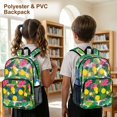 thumbnail image 4 of ZIATUBLES Clear Backpack Heavy Duty 17 Inch, Tropical Pineapple Hibiscus Print Fabric & PVC Transparent Bookbag With Front & Side Pockets, Sturdy See Through Backpack for School Security, 4 of 7