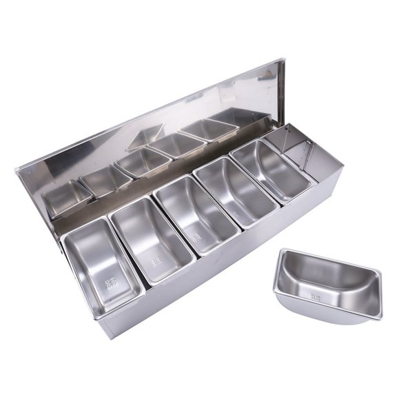 WM25 Stainless Steel Seasoning Box Restaurant Chef Seasoning Box with Lid Storage Box Househo