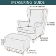 thumbnail image 3 of Stretch Wing Chair Cover Set, Spandex Wingback Chair Cover with Ottoman Covers with Elastic Bottom Wingback Chair Slipcover -Pink-3 Pieces, 3 of 8