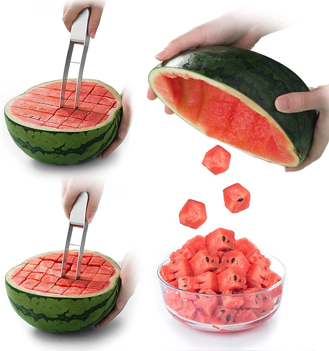 HEJULIK Watermelon Cutter Slicer,Stainless Steel Watermelon Cube Cutter