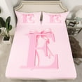 thumbnail image 2 of jejeloiu Chic Bowtie Bow Bed Sheets,Girls Pink Bowknot King Sheets,First Letter E Sheet Set For Teens,Super Cozy Room Decor,4pcs, 2 of 7