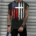 thumbnail image 2 of WREESH Men American Flag Sleeveless Tank Top Patriotic Muscle Shirt 4th of July Gym Workout Casual Tee, 2 of 5