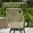 thumbnail image 6 of Sophia & William Patio Outdoor Bar Set Wicker Rattan Bar Height Swivel Stools & Table Furniture Bistro Set for 2, Beige Cushion, 6 of 9