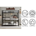 thumbnail image 3 of Black Metal 3-Tier Bunk Bed - Adult & Kids Universal Bunk Frame with Safety Railing, 3 of 8