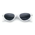 thumbnail image 2 of Womens Art Deco Mod Thick Temple Cat Eye Sunglasses White - Black, 2 of 10