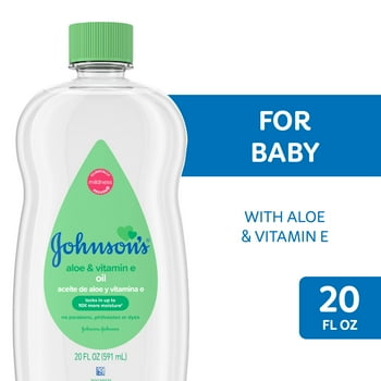 Johnson's Baby Oil, Mineral Oil with Aloe Vera &  E, 20 fl. oz