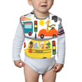 thumbnail image 6 of Bingfone Mess-Proof Baby Bib - Waterproof Bib For Baby Boy Or Girl With Food Catcher Pocket, Unisex-Transports With Animals, 6 of 8