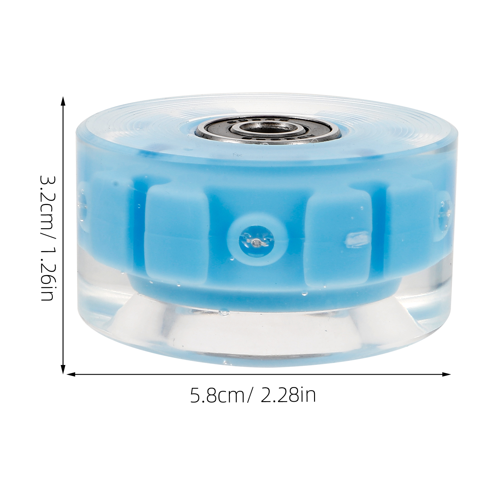 WEUVEB 4Pcs Durable Blue Rubber Flashing Wheels for Ice Skates Stylish and Impact Resistant