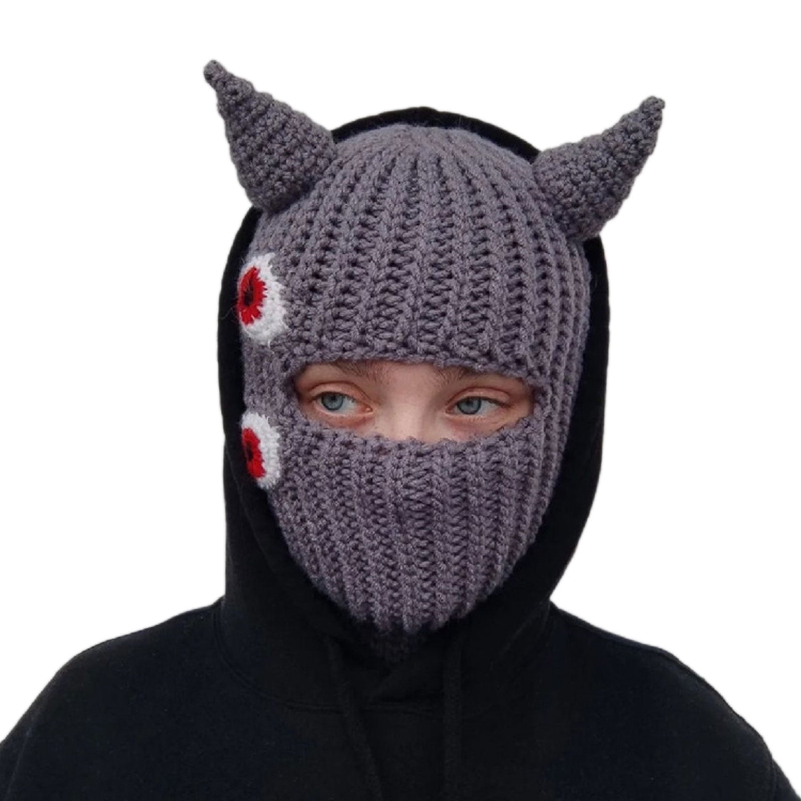 DOYOUNG Horns Ski Mask Hat Knitted Hat Beanies Woolen Hat Balaclava Hat