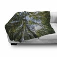 thumbnail image 3 of Nature Soft Flannel Fleece Throw Blanket, Wild Jungle Moss Forest Crown Trees Leaves Nature Photo Artwork, Cozy Plush for Indoor and Outdoor Use, 60" x 80", Forest Green Sky Blue, by Ambesonne, 3 of 6