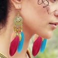 thumbnail image 6 of Feather Earrings for Women Vintage Boho Earrings Black Feather Tassel Earrings Long Feather Earrings Western Bohemian Jewelry for Women, 6 of 6