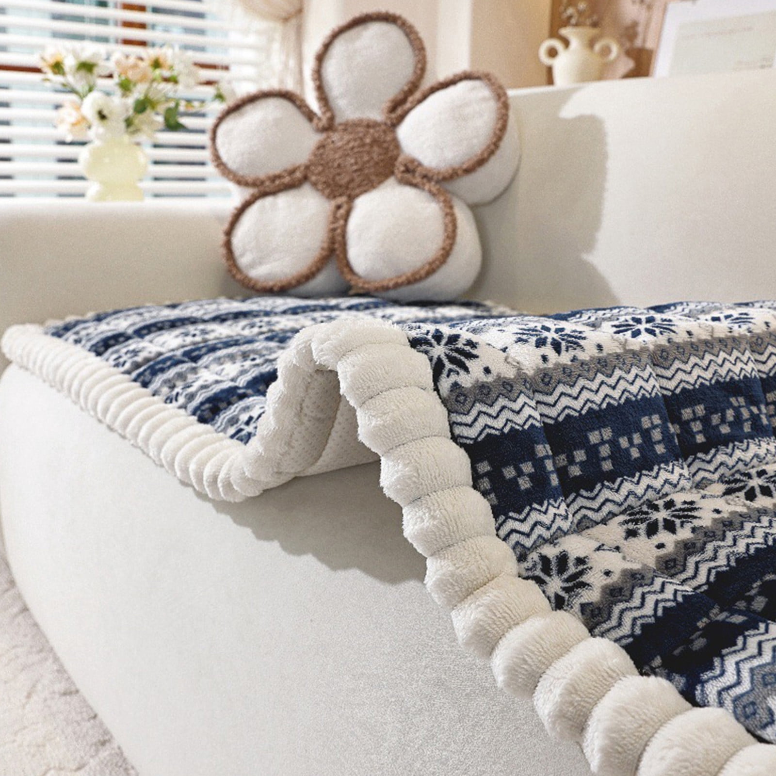 Sofa Cushion,Couch Cushions,Thickened Sofa Cushion - Non-Slip,60*28IN Soft Polyester Seat Pad for Fall and Winter Comfort, Durable Stitching for Living Room,Thickened Mantou Cushion(Blue)