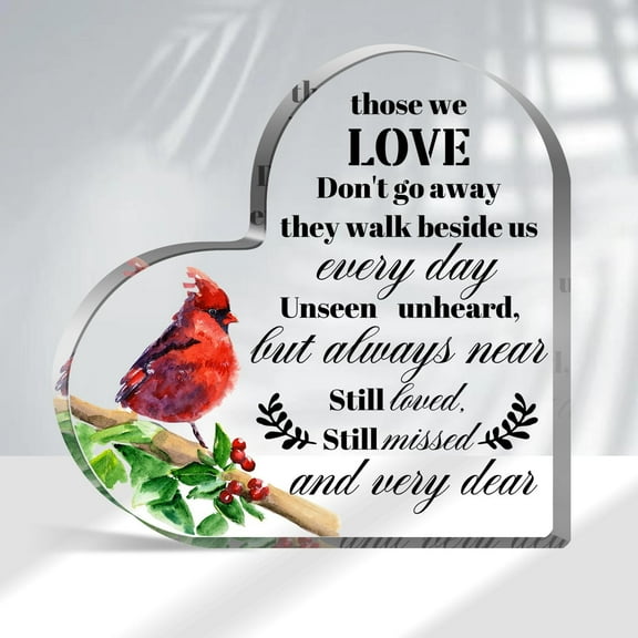 Sympathy Gifts Bereavement Gift Acrylic Heart Shape Memorial Paperweight Remembrance Decorations for Loss of Loved One Loss of Mother Father Table Remembrance Gifts
