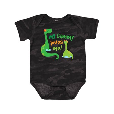 

Inktastic My Gammy Loves Me Grandson Dinosaur Gift Baby Boy Bodysuit