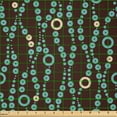 thumbnail image 2 of Ambesonne Retro Fabric by the Yard Microfiber, Nostalgic Pattern of Circles, 2 Yards, Seal Brown Pale Teal, 2 of 2
