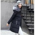 thumbnail image 4 of Chaqueta De Mujer De Algodón Cálido Con Cuello De Piel Moda, 4 of 8