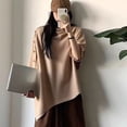 thumbnail image 6 of vlrwzc Irregular Warm Shawl with Button Elegant Knitted Shawl Fashion Oversized Cape for Spring Autumn Winter Clothing Accessory, 6 of 7