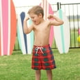 thumbnail image 4 of FORMRS Boys Swim Trunks Quick Dry Mesh Liner Boardshorts Sizes XS-XL, Red and Blue Pattern, 4 of 7