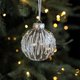 thumbnail image 1 of Bola de Plástico Transparente de 3,14 Pulgadas para Navidad, con Rayas Adhesivas Blancas y Perlas Colgantes, para Decoración de Árbol de Navidad., 1 of 6