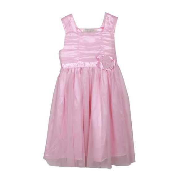 Richie House Little Girls Pink Flower Accent Ruffled Tulle Dress 2