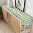 thumbnail image 4 of Easter Bunny Gnomes Table Runner - 70 Inch Long, Kitchen Dining Table Runner Dresser Scarves, Spring Easter Eggs Floral Sage Green Plaid Farmhouse Decor for Coffee Tables Wedding Party Banquet, 4 of 8
