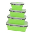 thumbnail image 4 of Collapsible Lunch Container, Foldable Meal Container Silicone Soft  For Office For Men Women Pink,Green,Rose Red, 4 of 8