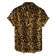 thumbnail image 4 of Button Up Shirt Men Relaxed Fit Leopard Print Short Sleeve Turndown Collar Shirt Soft Shirt Men Casual Gold XL, 4 of 4