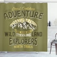 thumbnail image 1 of Ambesonne Retro Shower Curtain, Outdoor Adventure Poster, 69"Wx84"L, Olive Green and Yellow, 1 of 3