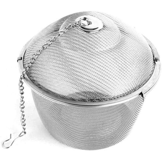 Stainless Steel Tea Infuser with Fine Mesh Filter and Hanging Chain for Loose Leaf Tea and Spices