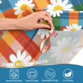 thumbnail image 4 of Yayeee Kitchen Valance Rod Pocket 54" x 18" Living Room Window Curtain, Green Checkered Daisy, 4 of 6