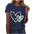 thumbnail image 2 of Aqestyerly T-Shirt de Sensibilisation à l'Autisme pour Femmes Manches Courtes Décontractées Haut d'Été Col Rond Graphique, 2 of 4