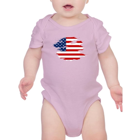American Flag Grunge Style Bodysuit Infant -Image by Shutterstock,  6 Months