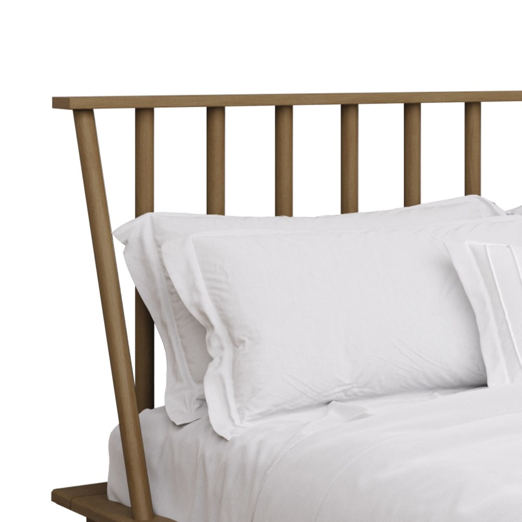 Castle Place Vintage Spindle Wooden Full Platform Bed, Light Oak