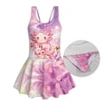 thumbnail image 5 of FUIALDOLG Pink Flower and Axolotl Swimwear Little Girl's One Piece Swimsuit with Skirt Child Sleeveless A-line Swim Dress Teens Beach Outfits for Pool Party,10-11Y, 5 of 7