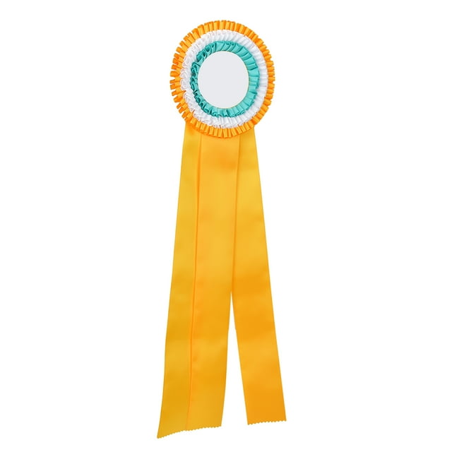 White/Yellow Class Trophy, Pin Winners Medal, Ribbon Badge, Winner Award, Colorfast for Competition winners Adults Any Celebration Children Yellow