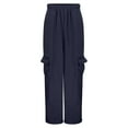 thumbnail image 6 of Letdown Boys Baggy Wide Leg Sweatpants Straight Leg Open Bottom Sweatpants with Multic Pockets Teens Loose Fit Elastic Waist Trousers, 6 of 8