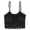 thumbnail image 2 of Saient Women's Casual Lace V Neck Sleeveless Ribbed Knit Cami Crop Top, 2 of 8