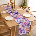 thumbnail image 6 of Farmhouse Flowers Cotton Linen Table Runner for Dining Kitchen, Spring Watercolor Purple Pink Floral Wedding Outdoor Party Tablerunners, Dresser Scarf Coffee Tablecloth Runners 13x72 Inches, 6 of 9