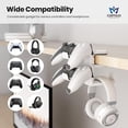 thumbnail image 3 of 3-in-1 PC Gaming Headset&Controller Holder - EURPMASK Headphone Stand w/Adjustable Clamp&2 Controller Holder&Rotating Arm&Cable Organizer, Universal PC Gaming Accessory Controller Headset Stand-White, 3 of 7