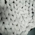 thumbnail image 4 of Chunky Knit Blanket Throw, Soft Jumbo Chenille Throw Blanket, 100% Hand Knitted Throw Blankets for Couch Bed, Big Thick Yarn Cable Knit Blanket, Large Rope Knot Crochet Blanket, 4 of 8
