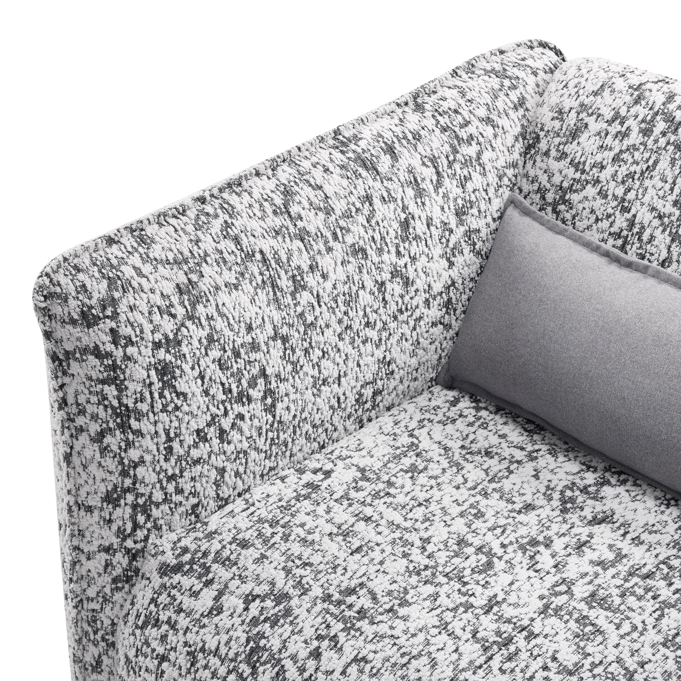 OakvillePark Dawnwillow Jacquard Swivel Chair with Lumbar Pillow, Gray