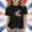 Black, variant on ATOGUTA Shirts for Girls Kids Flag Tshirt Patriotic Top Independence Day Outfit Blue, Size 3T-14