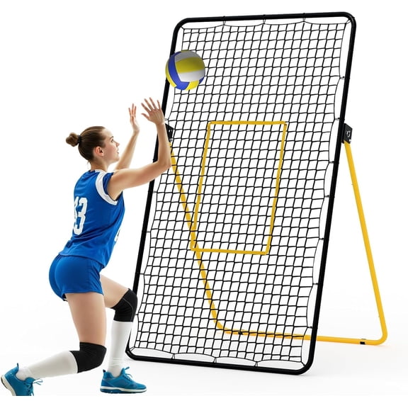 EcoSummer 7x4FT Baseball Rebounder Net with 5 Adjustable Angles, Heavy-Duty Bounce Back Training Net for Volleyball & Baseball, Black