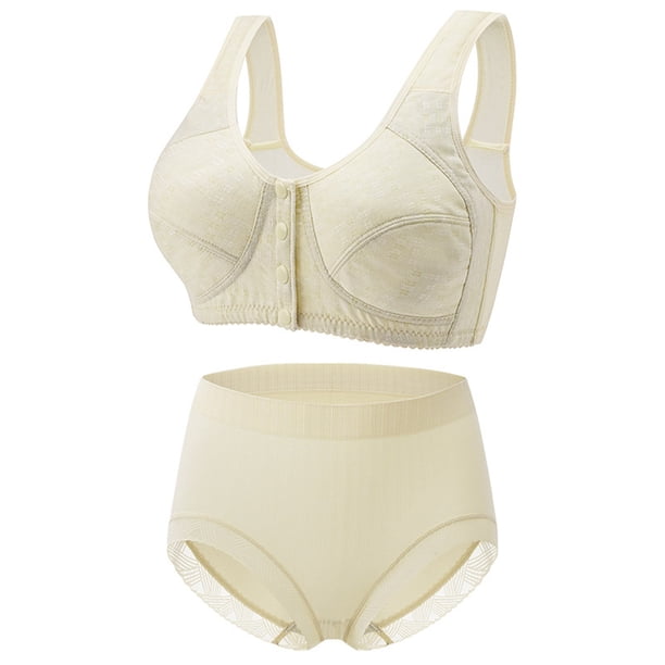 Sujetador push up de gran tamaño con botones delanteros y sin aros para mujer, traje a juego