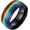 black, variant on Homosexuality Stainless Steel Retro Rainbow Ring for Womens and Mens
